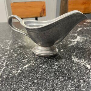 Vintage RWP Wilton Armetale Pewter footed gravy boat Plough Tavern made in USA